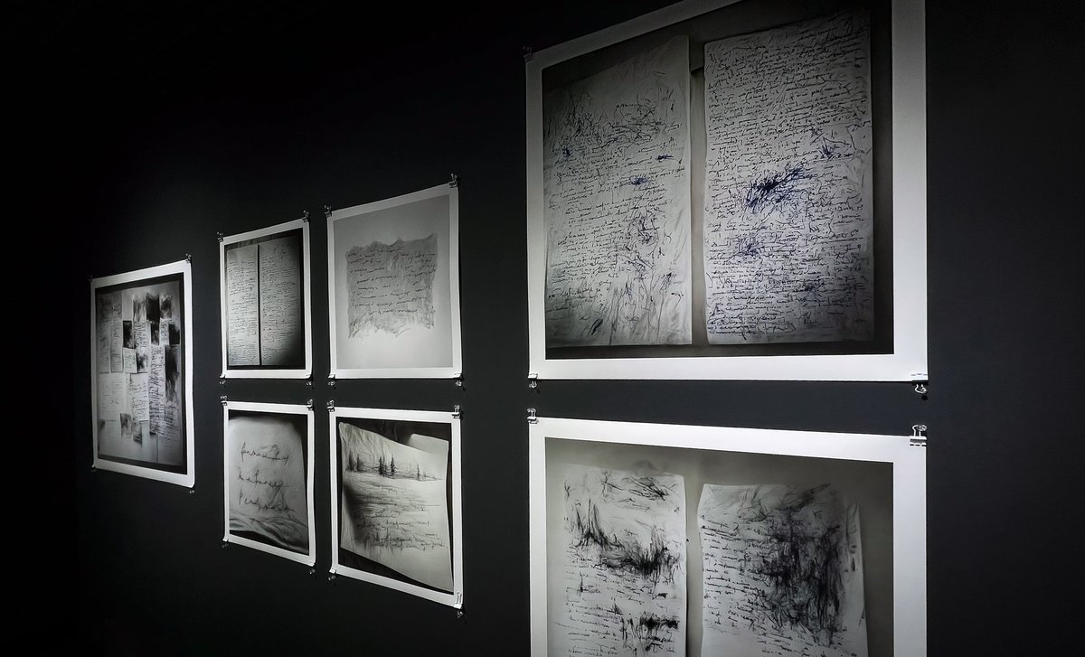 Photos of my solo exhibition in Seoul: 12/20/2023 - 2/16/2024. There are 6 parts with 35 images: a selection of early works on paper (1978-1985) and digital images made with #midjourney and edited in Lightroom (2022-2023) Exhibition info: zurl.co/J5go