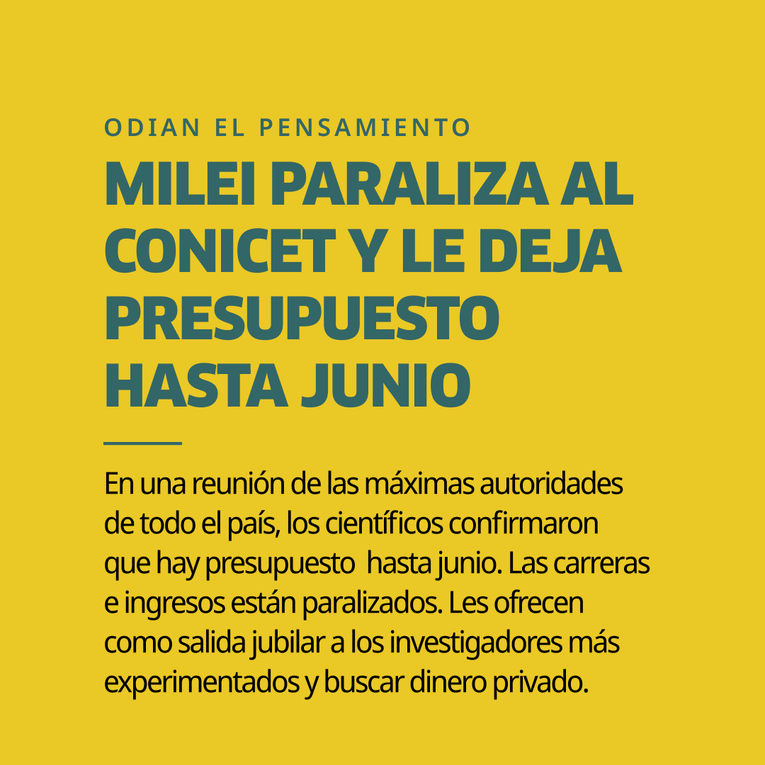 PeriodicoPausa's tweet image. LOS FASCISTAS ODIAN EL CONOCIMIENTO

La mejor institución científica de Latinoamérica tendrá presupuesto para funcionar hasta junio de este año. Se trata de un ajuste que ni siquiera se vio en el peor momento del macrismo. Al Conicet le darán, sin más, el presupuesto de 2023. Los…