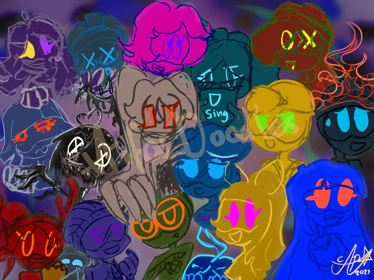 RokhlinaSo94005's tweet photo. Wich ones are Ocs
guess …
#murderdrones #Nori #Yeva #Khan #Thad #Doll #Braiden #Teacher #Rebecca #Alive #Bou #interactioncube #glitchproductions https://t.co/TvIpRHCFk3