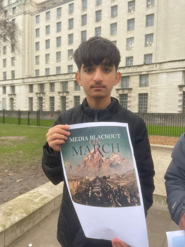 BRP_MediaCell's tweet photo. The Baloch Republican Party leads a protest at 10 Downing Street, London, condemning state brutality on Baloch protesters in Islamabad and the alarming enforced disappearances in Balochistan by Pakistan's army. 

#MarchAgainstBalochGenocide https://t.co/LGuukdsbKq