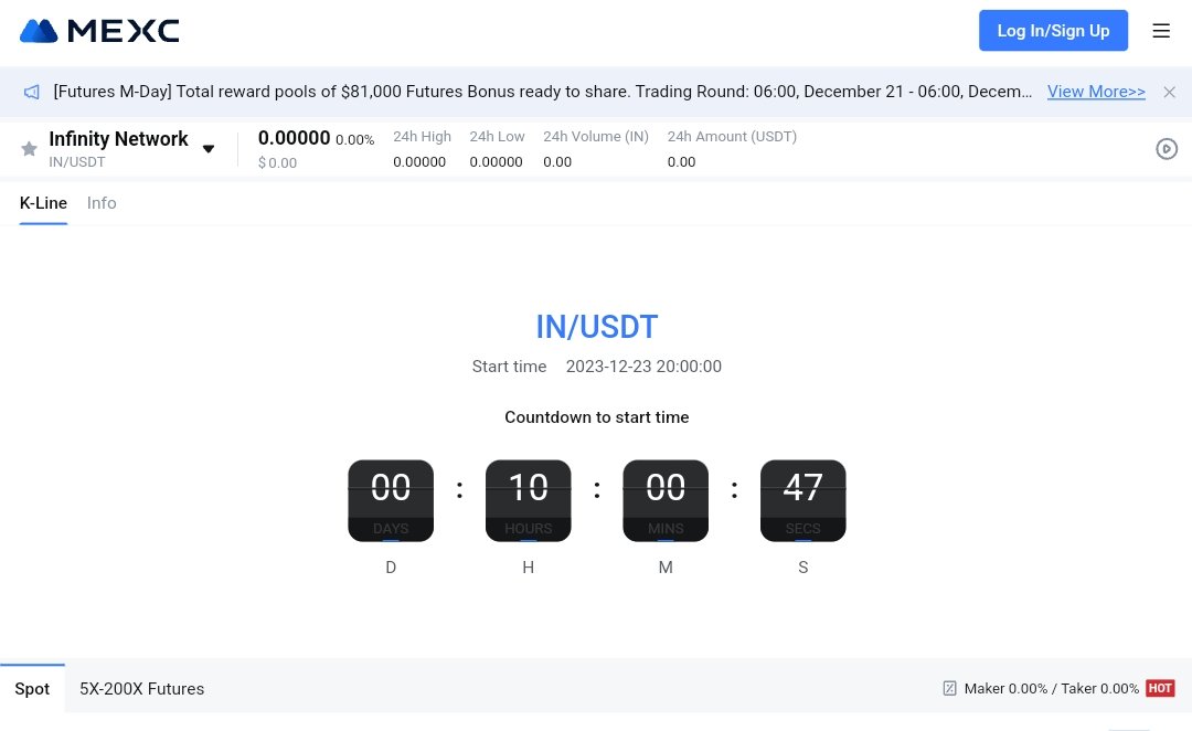 shegezzy0324's tweet photo. Infinity Network Listing MEXC Global
Deposit Open Now .
Trade Start: 23/12/2023 14:00 UTC
Announcement Mexc : https://t.co/fmzjKwmxfv…
#InfinityNetwork #IN #MEXC https://t.co/j3UgvU714b