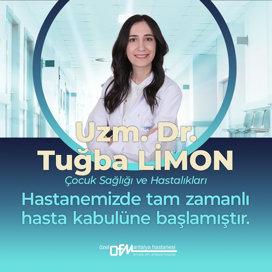 ofmantalya's tweet photo. Çocuk Sağlığı ve Hastalıkları Uzmanı Uzm. Dr. Tuğba LİMON hastanemizde tam zamanlı hasta kabulüne başlamıştır.
*
*
Tedavilerimizle ilgili daha fazla bilgi için;
☎️ 444 5 007
📱 0546 556 07 07(WhatsApp)
🌍 https://t.co/HNhOcltzgZ
📌 Yükseliş Mah. Mehmet Akif Cad. No:96 Kepez https://t.co/gfC5GuHYpb