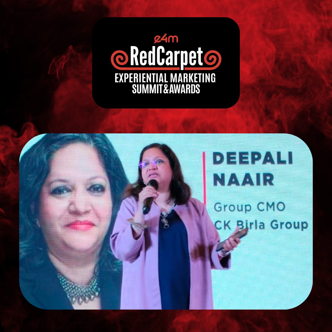 e4mtweets's tweet image. We're honored to have the Jury Chair for #e4mRedCarpet Experiential Awards 2023 - @deepalinaair, Group CMO of @CKBirlaGroup, delivering the welcome address!

#e4mRedCarpet #e4mAwards #ExperientialMarketing #ImmersiveExperience #Events #Brands #Agencies #Marketing #NewDelhi