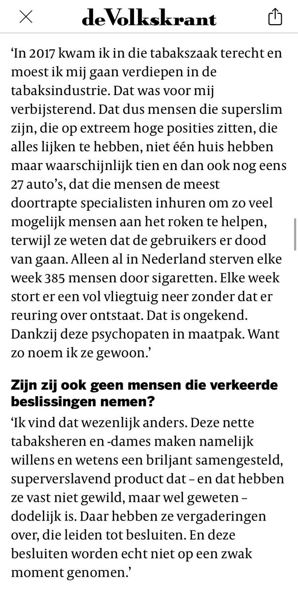 Ficq & Partners (@ficqpartners) on Twitter photo Bénédicte Ficq vandaag uitgebreid in <a href="/volkskrant/">de Volkskrant</a> over haar motieven, doelen en passie in haar aangiftes tegen de vervuilende grootindustrie en de tabaksgiganten.
volkskrant.nl/a-b3c2145c Bénédicte Ficq vandaag uitgebreid in <a href="/volkskrant/">de Volkskrant</a> over haar motieven, doelen en passie in haar aangiftes tegen de vervuilende grootindustrie en de tabaksgiganten.
volkskrant.nl/a-b3c2145c