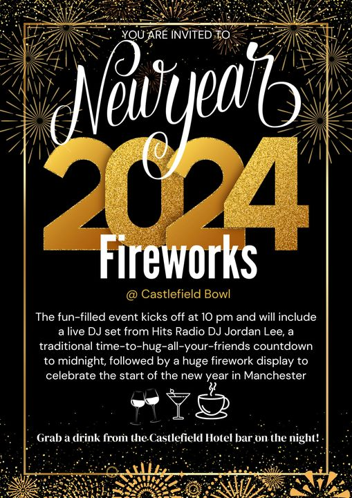 Castlefield Hotel (@thecastlefield) on Twitter photo Manchester's firework display will be held at the <a href="/CastlefieldBowl/">CastlefieldBowl</a> this year, and we are lucky enough to have the best view for it! Join us on the terrace or in the bar for drinks, and bring the new year in with us!
We are open all day to non-residents till 2am! Manchester's firework display will be held at the <a href="/CastlefieldBowl/">CastlefieldBowl</a> this year, and we are lucky enough to have the best view for it! Join us on the terrace or in the bar for drinks, and bring the new year in with us!
We are open all day to non-residents till 2am!