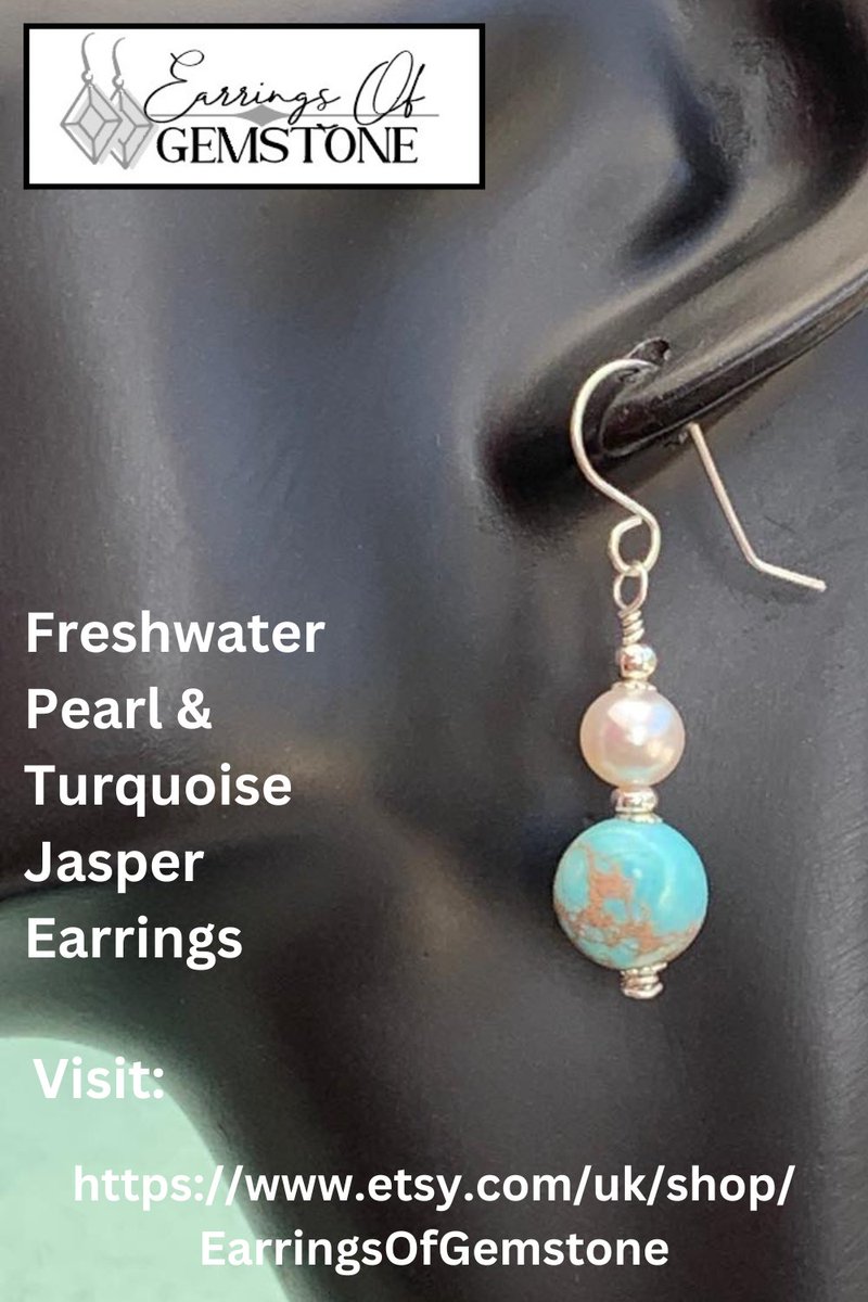 £17.35 Solid Sterling Silver Earrings Bright Freshwater Pearl & Turquoise Jasper: etsy.com/uk/listing/143…

#bohofashion #uniqueearrings #handcraftedearrings #earringsofgemstone #gemstoneearrings #silverearrings #pearlearrings #turquoiseearrings #jasperearrings