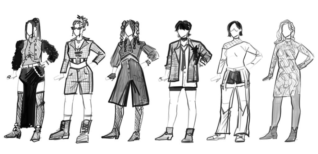 7/8
Extra:

Sketches for 
Valentine's Collection
Sea-Washed Creatures Collection
Art Festival Collection

Ideas for Yun-Jin's skins