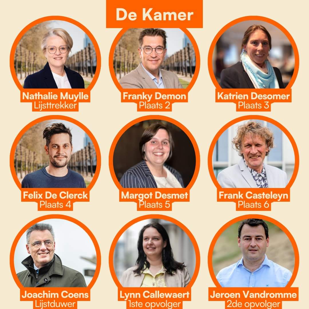 nathaliemuylle's tweet photo. Blij om onze ploeg voor de Kamer voor te stellen. Als lijsttrekker deel ik vol trots de eerste namen die je kunt verwachten op mijn lijst. Samen sterk voor West-Vlaanderen!🧡 @cdenv https://t.co/jP0ry38ENU