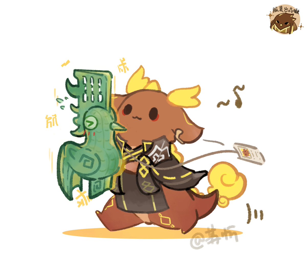 suxin_w's tweet photo. #Genshin_Impact 
#Zhongli #钟离 
His first day working in the Sanxingdui museum! I guess he would gets along with those antiques! (◜𖥦◝ ) https://t.co/JTnjyFVR2J