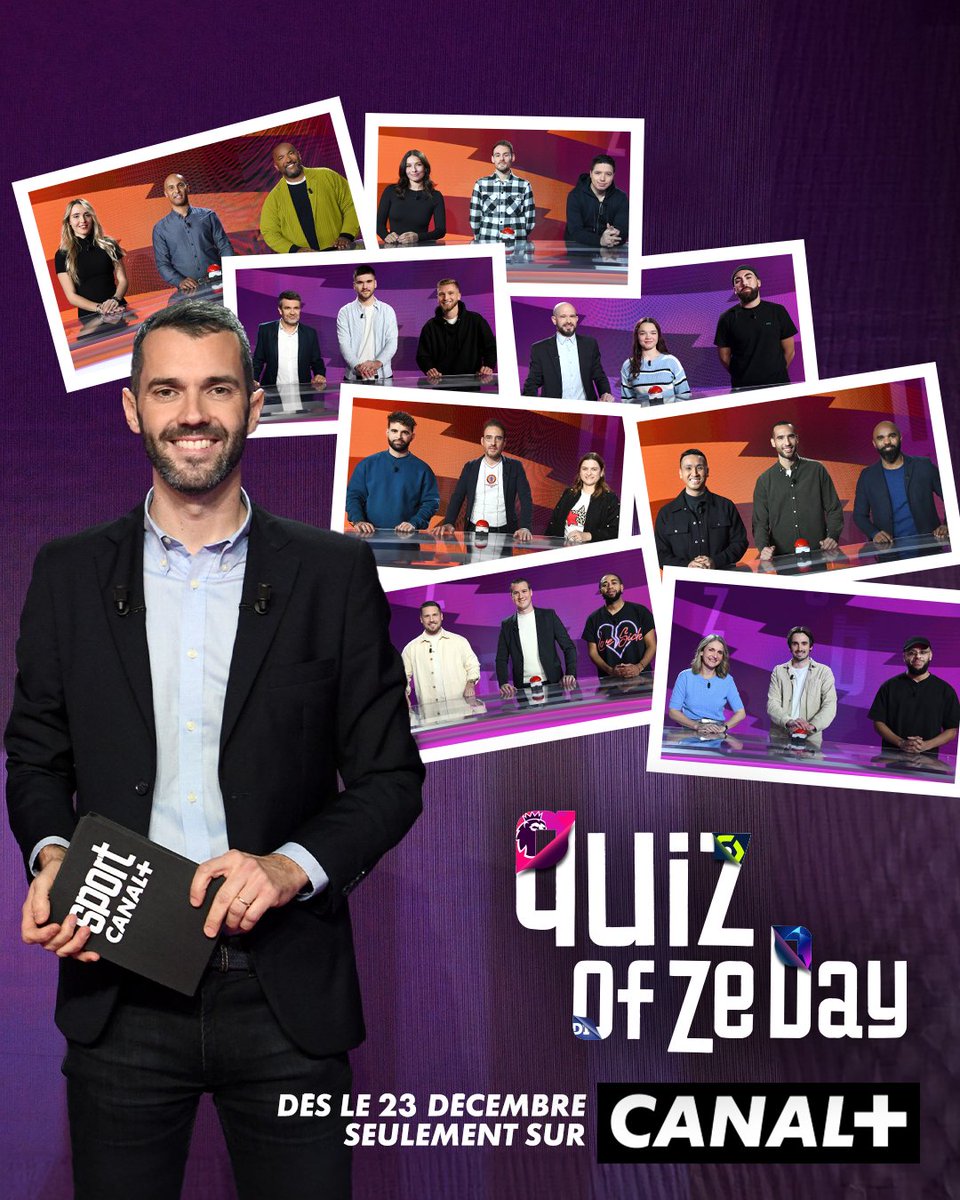 Tu veux tester tes connaissances foot ❓ Tu cherches un jeu à regarder pendant les fêtes ❓ QUIZ OF ZE DAY, c'est disponible à partir de ce soir sur CANAL+, avec un énorme casting au programme 😍😱