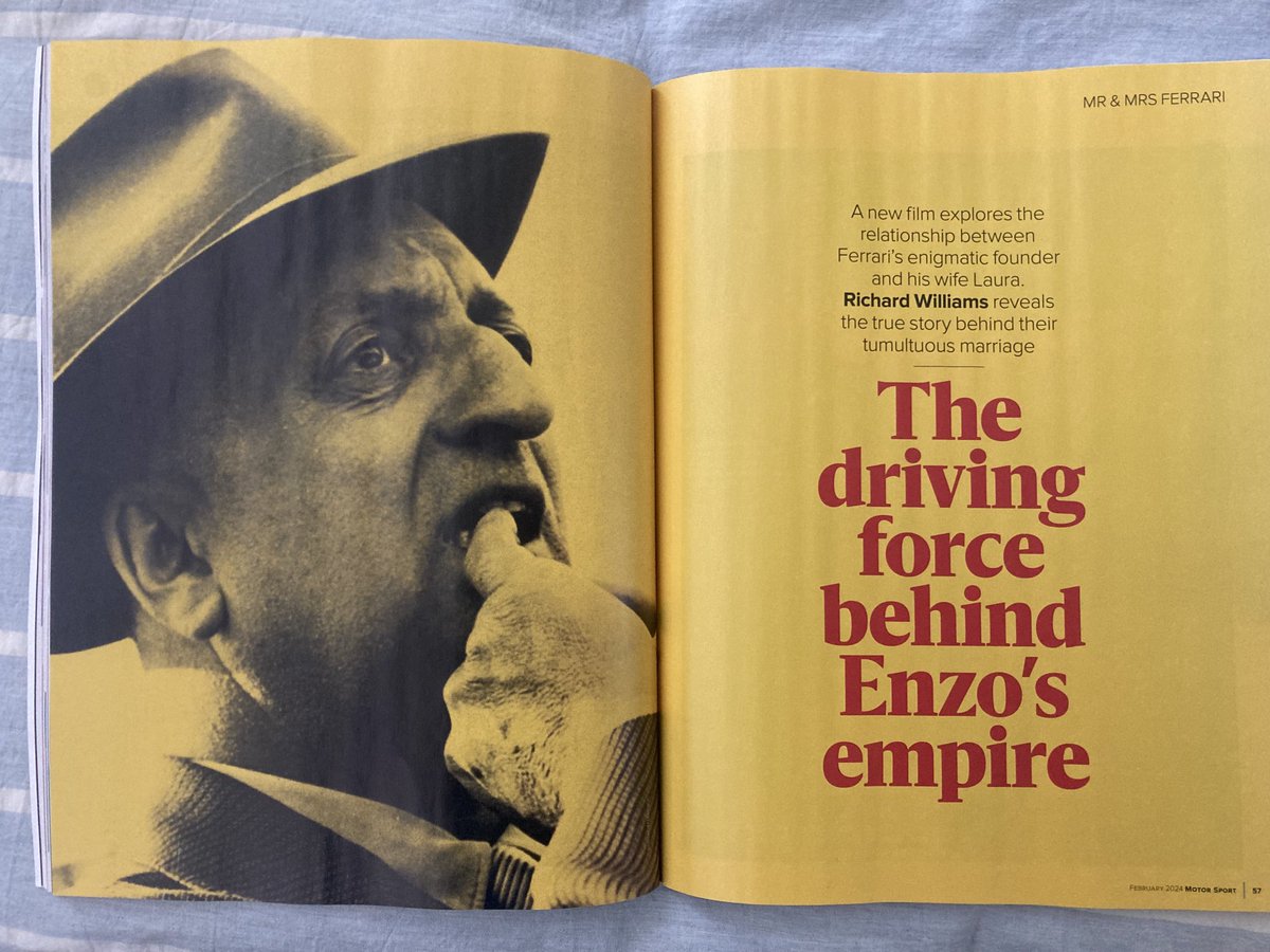 Enzo & his women: It was fun to write the cover story for the new issue of ⁦@Motor_Sport⁩ to coincide with Michael Mann’s ‘Ferrari’ movie, in which the women are at least as significant as the cars.