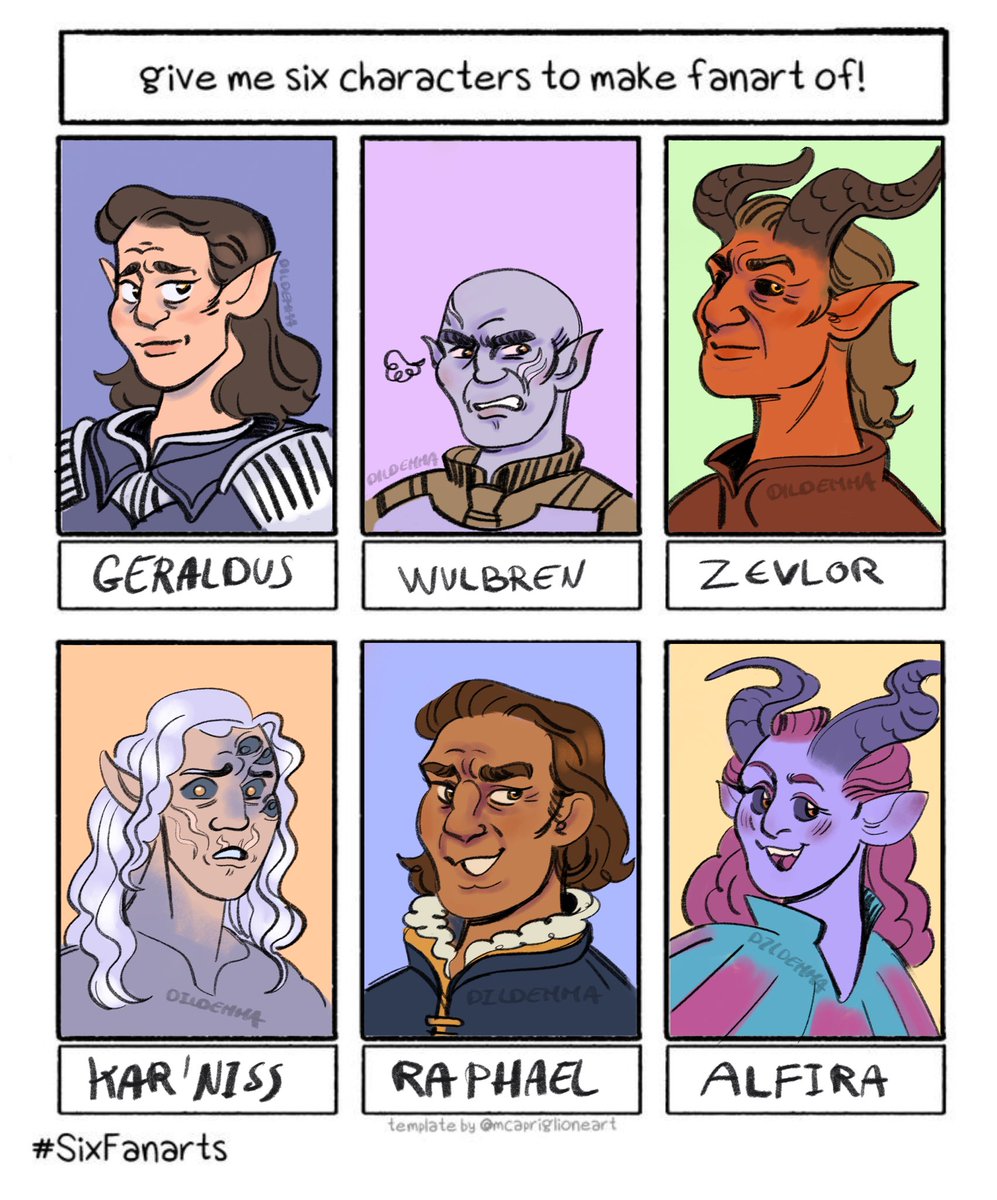 dildemma's tweet photo. Six characters from BG3, requested by you 🥰🫶 

#baldurgate3 #sixfanarts https://t.co/mBWGH9fed3