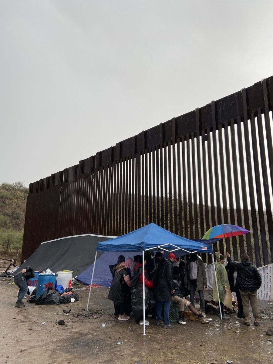 Update. An aid worker on the ground told me: “We miraculously avoided anyone dying in the night, but so many would have died if we were not present.”

Border Patrol, whose agents still haven’t arrived, threatened to arrest anyone who transported a migrant to a hospital.