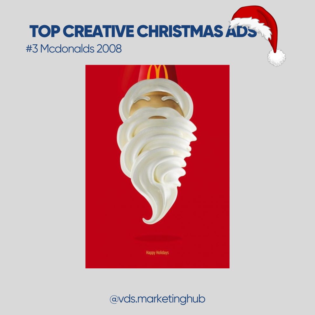 VdsMarketing's tweet photo. The top 10 most creative #marketingcampaigns that would never get old.
Tis the season
#marketing #digital #christmas #jingle #jinglebells #tistheseason #santa #mercedes #tide #adidas #jordan #durex #pepsi #heineken #mcdonalds #apple https://t.co/owjYL1lheq