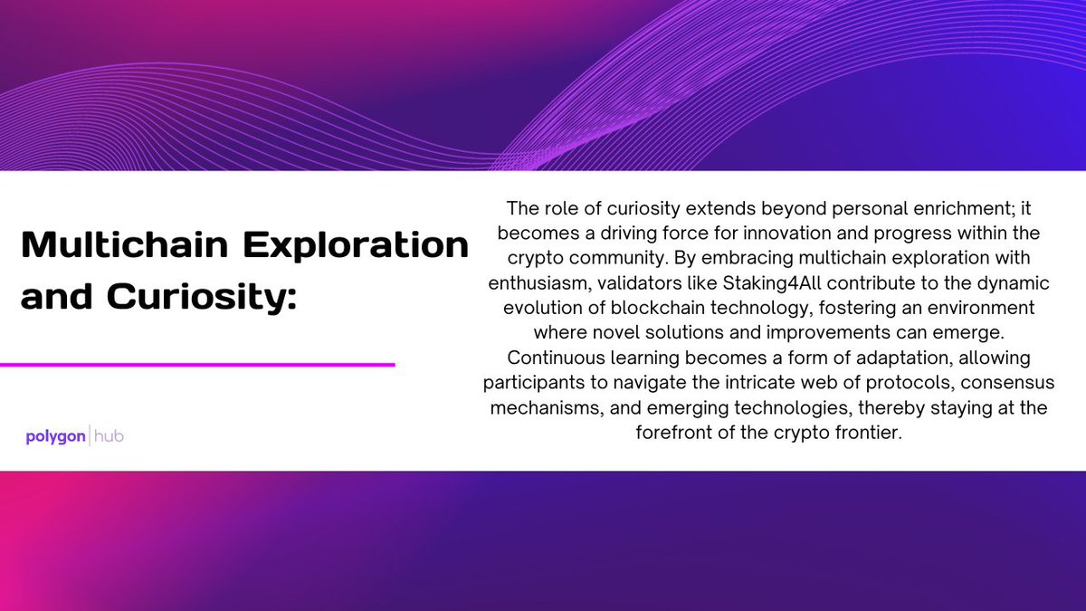Chirimibee's tweet photo. 3/ In essence, the role of curiosity and continuous learning in the crypto space is not just a personal pursuit but a collective endeavor that propels the entire industry forward into uncharted territoriesβ
@0xPolygonLabs #PolygonPOS #Staking4All https://t.co/I1mzAngDUl