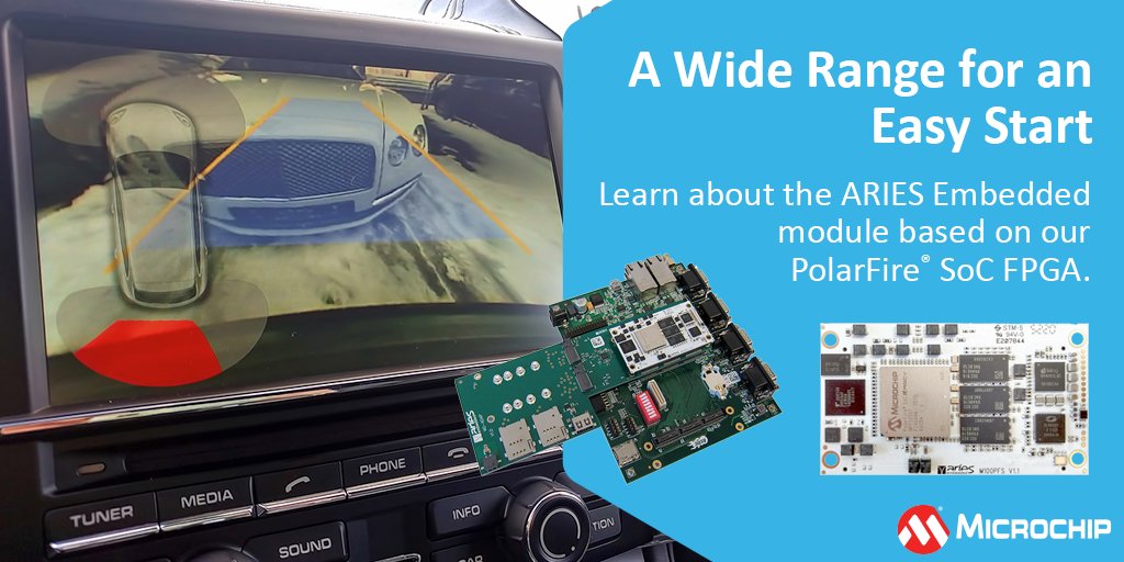 MicrochipTech's tweet photo. Get the details on the secure and lower-power M100PFS module for embedded applications. Read the blog featuring an article by partner @ARIES_Embedded: https://t.co/PfDZ37MyGU. #polarfire #fpgas #systemonmodule #soc #riscv #technology https://t.co/VjmpyuMN10