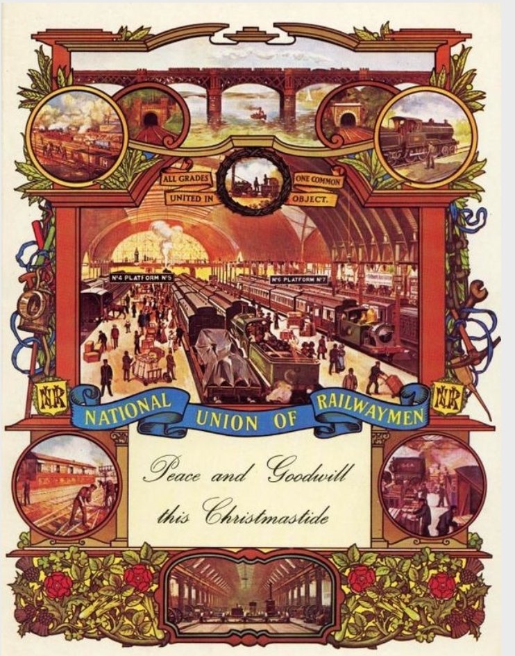 Merry Christmas to all our comrades and friends. Here is a Christmas card issued by National Union of Railwaymen, 1970 - 1990 - from the London Trasport Museum's collection.