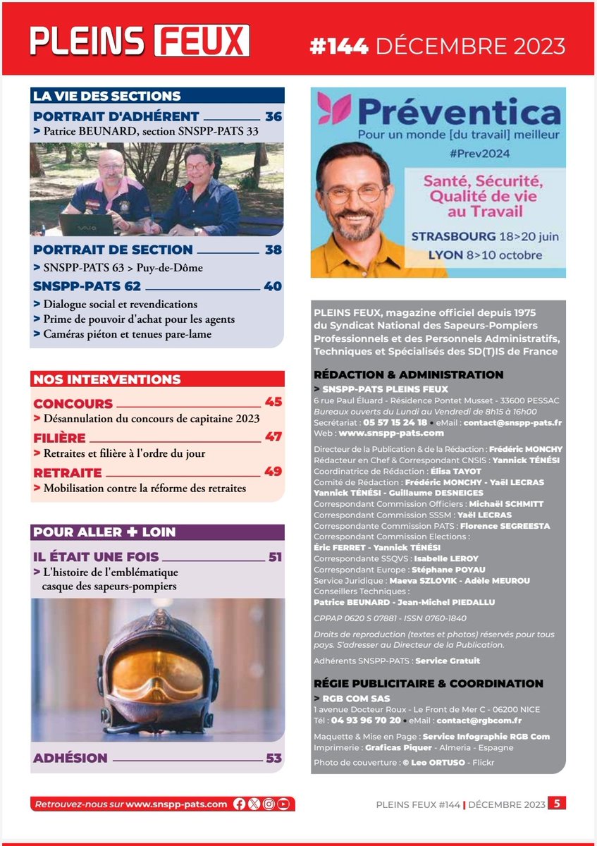SNSPP_PATS's tweet photo. Le magazine PLEINS-FEUX N°144 arrive dans les boîtes aux lettres des adhérents- Retrouvez votre magazine rénové avec une toute nouvelle maquette graphique @CESIunions @SecCivileFrance @DG_SecCivile @GDarmanin https://t.co/EDr8PfyGYs