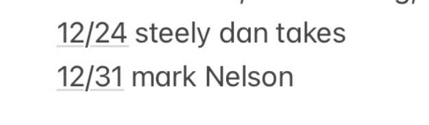 For our final shows of the year, TBD has two remote interviews to offer up

First, this Sunday, we take a detour into the world of Steely Dan fandom with competitor in the podcast game <a href="/baddantakes/">Good Steely Dan Takes</a> 

Next week, Mark Nelson (labradford/Pan-American) relays ecm recs and reflections