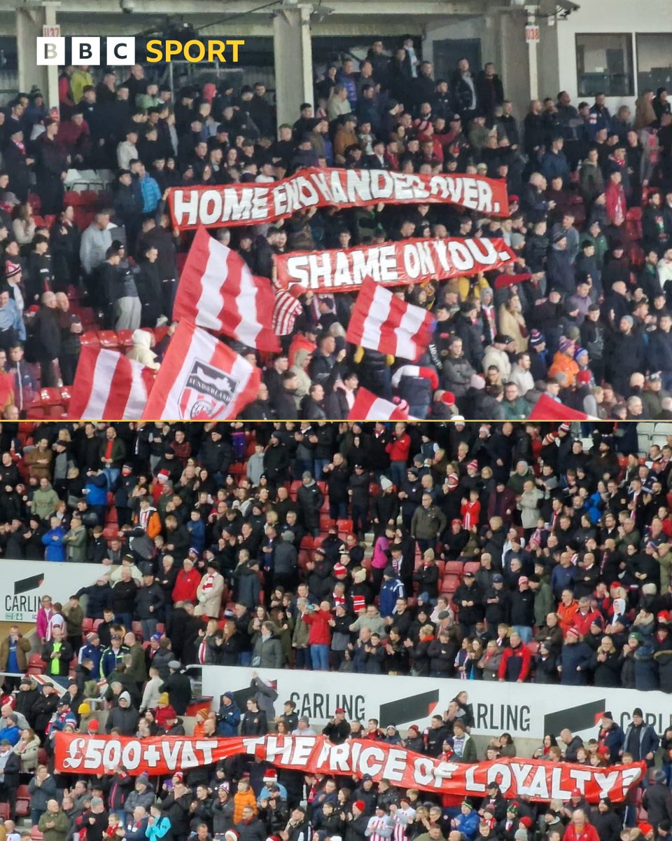 🔴⚪️ Sunderland Fans had this banner in the Roker End before kick-off. 📱bbc.in/3NDVaY0 #SAFC | 📸@Martycricket