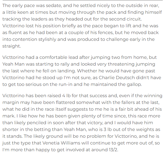 👏Take a bow, <a href="/asquith5/">Andrew Asquith</a>!

🤑 Victtorino strikes at <a href="/Ascot/">Ascot Racecourse</a> for <a href="/VenetiaWRacing/">Venetia Williams</a>, having been tipped at 13/2 in his latest 𝗪𝗲𝗲𝗸𝗲𝗻𝗱 𝗩𝗶𝗲𝘄 𝗰𝗼𝗹𝘂𝗺𝗻, to follow up last week's 10/1 winner!

Here's the case that our man made 👇