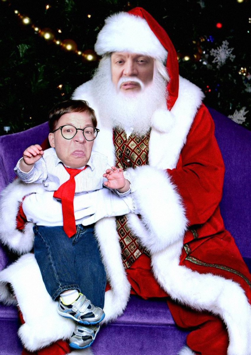 A young Chip Chipperson with Uncle Claus