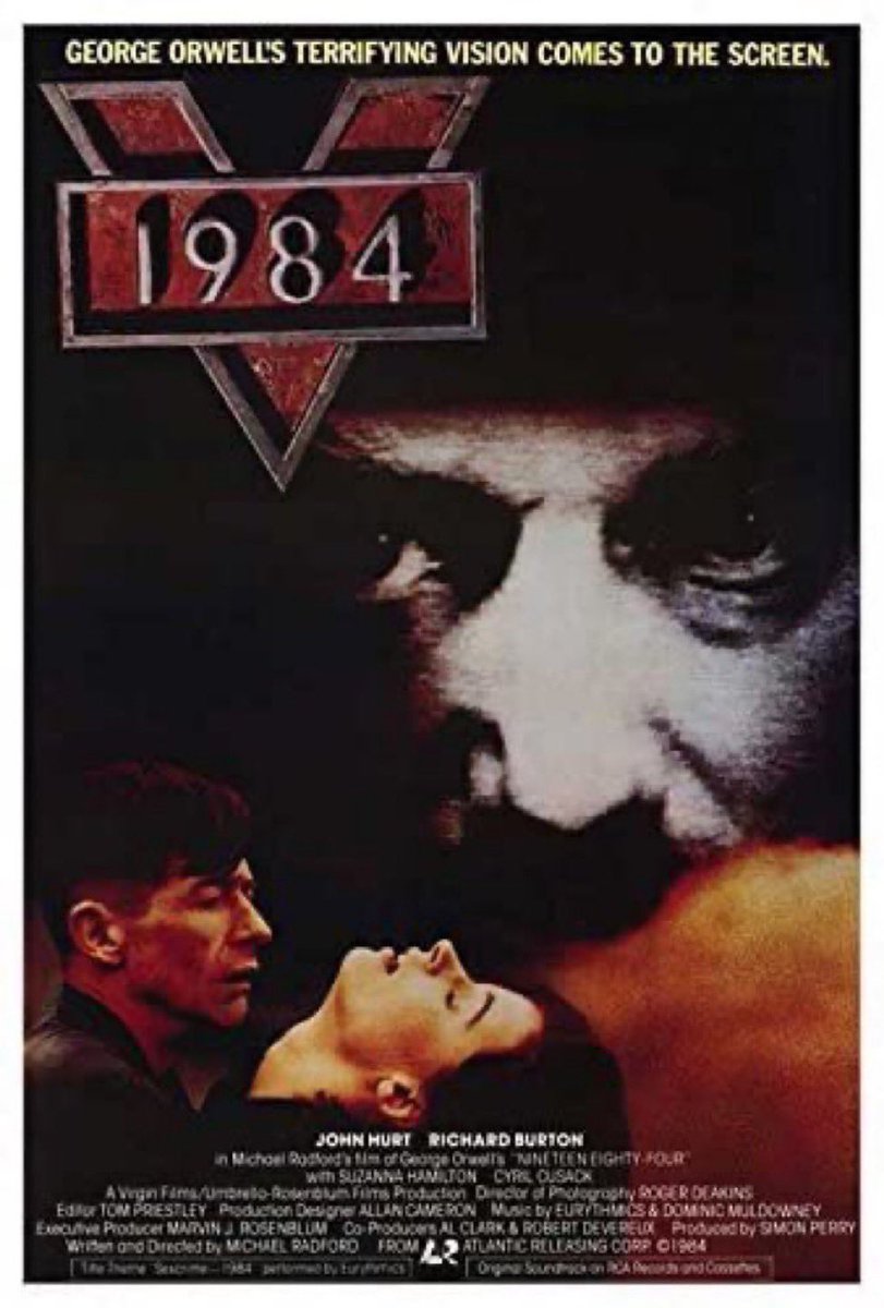 ☢️#91. 1984, 1984. The quintessential dystopian film. Deeply unsettling, bleak, and filled with truth both ugly and beautiful. Fantastically stark photography by #RogerDeakins and a gut wrenching performance by the late #JohnHurt.  Two plus two equals #classic. 4/5 ☢️