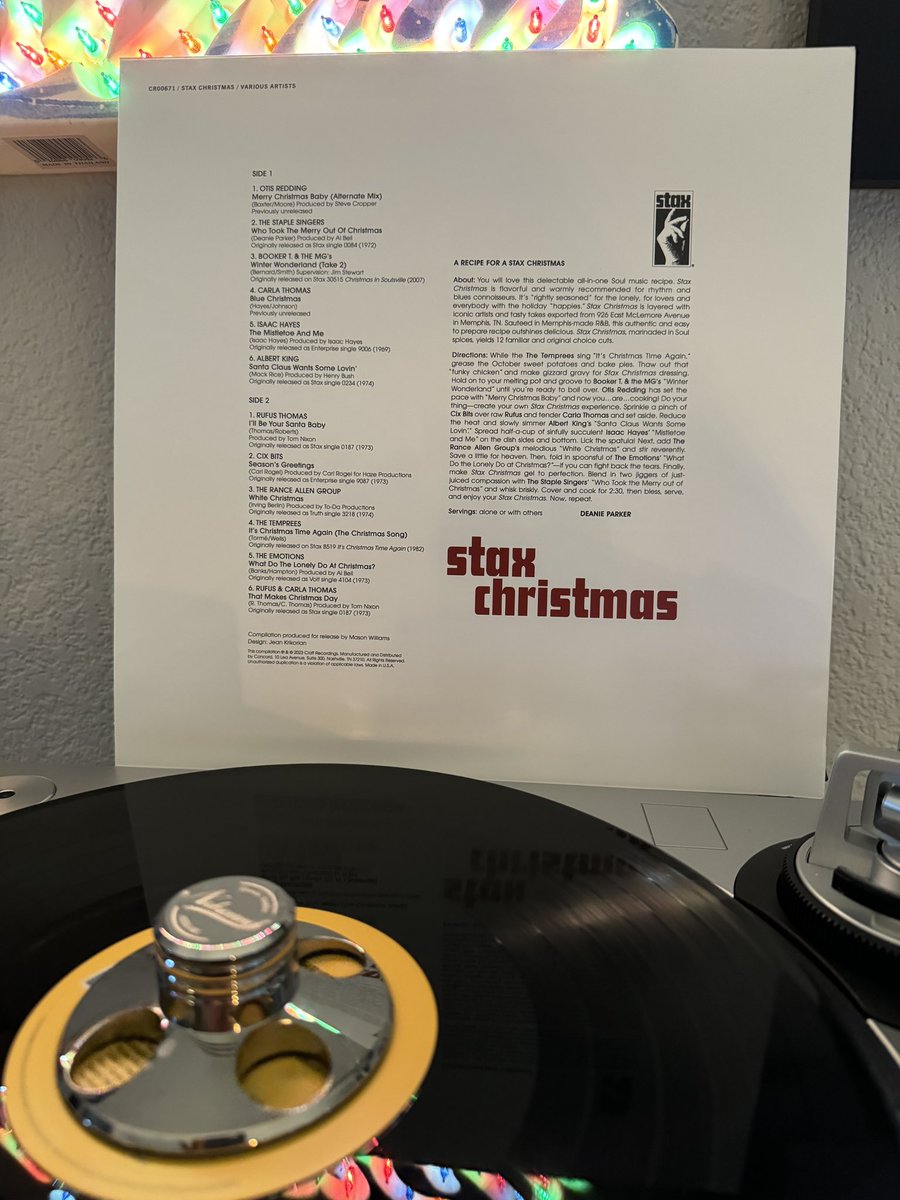 Stax Records- Stax Christmas 2023

Let’s get the Christmas weekend started with delicious soul. 

Includes Booker T & The MG’s, Staple Singers, Isaac Hayes, Albert King, Carla Thomas, Otis Redding & others.

A great gift, I love this 😍

#nowspinning #christmasmusic #staxrecords