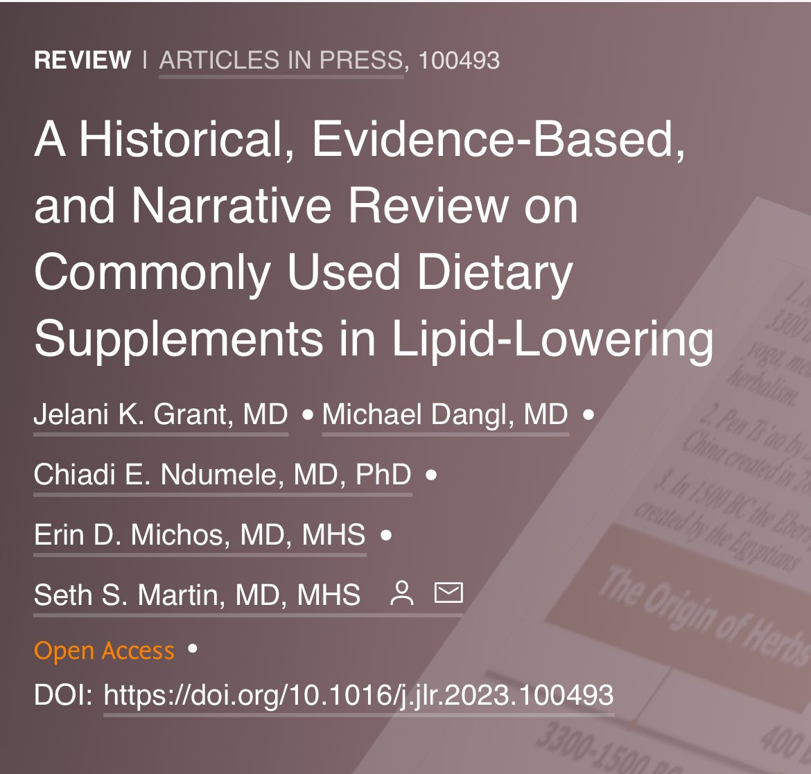 Lucky to be training at @hopkinsheart with the most amazing preventive 🫀 mentors. This 📝 started with an email request to moderate my journal club on the SPORT trial! @dangl_md @ChiadiNdumele @ErinMichos @SethShayMartin doi.org/10.1016/j.jlr.… #cardiotwitter #prevention