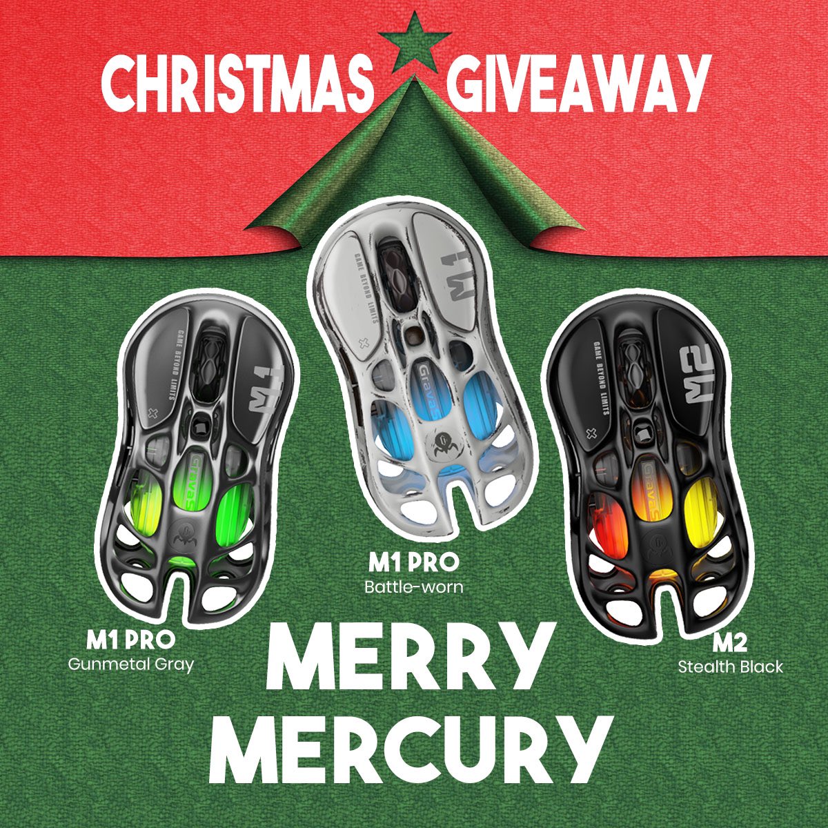 GravaStar_'s tweet photo. 🎄 GravaStar Christmas Giveaway! 🎅🚀

It's the season of giving. Giving away three Mercury Gaming mouses to three people, perfect for sharing the joy of gaming!
🚀 Follow @GravaStar_ 
🚀 Like &amp; Repost
🚀 tag 2 gaming friends

Giveaway ends on 31 Dec, 23:59 PST. 
#GamingGiveaway https://t.co/4YWS84alSy