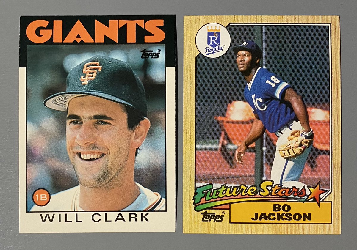 giveaway! yeah, both are a little off-center but doesn’t that capture the spirit of the junk wax era? to win, reply with your favorite Bo/Will Fact (think Chuck Norris), real or probably real. RT to spread the fun. not necessary, tho. i’ll pick a winner Christmas Day