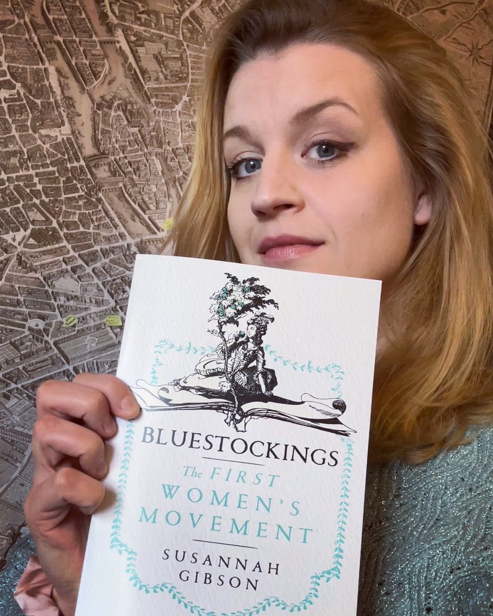 Hugely excited to have this early Xmas treat: an advance copy of Susannah Gibson's 'Bluestockings', on the society & salons of female intellectuals in 18thC Britain Out Feb 2024 – treat yourself to a pre-order, you deserve it! Ty @johnmurrays 💫