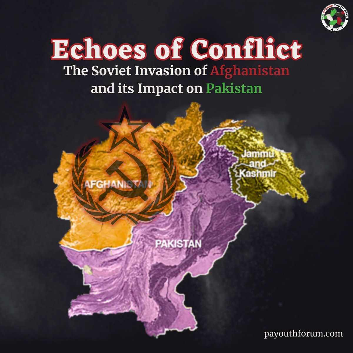 payf_official's tweet photo. [#PAYFThread]

The 2000s generation in Pakistan has grown up hearing traumatizing stories of the #Soviet invasion of #Afghanistan from their elders. 

They were the ones who endured the Afghan-Soviet war & carried its aftermath back to Pakistan amid civil unrest.
1/7
⤵️