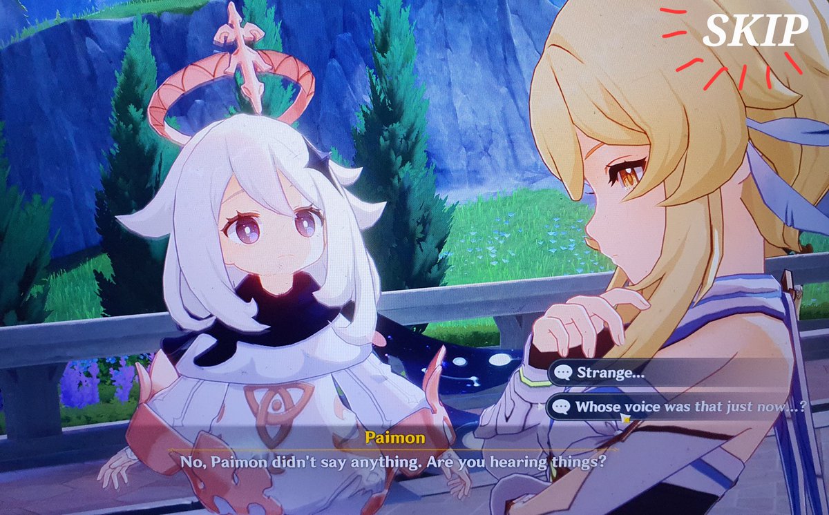 RoyaltyRobin91's tweet photo. @GenshinImpact Is it possible to create a "Skip" button when cutscenes and dialouge is shown, im pretty sure that alot of players would appreciate it so they dont have to re-watch it again over and over https://t.co/xgnc3DBWZV