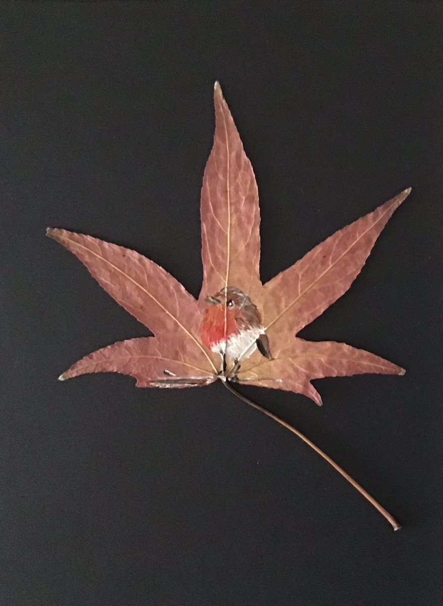 evdw20365's tweet photo. Groot formaat schilderen is leuk, maar deze mini’s geven mij zeker zoveel voldoening #art #leafart #acrylverf https://t.co/ee6CjEtFjW
