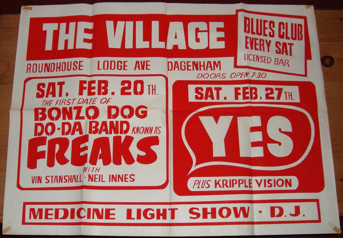 #VivianStanshall &amp; #NeilInnes #BonzoDogDooDahBand #Freaks play #TheVillage Dagenham #Yes