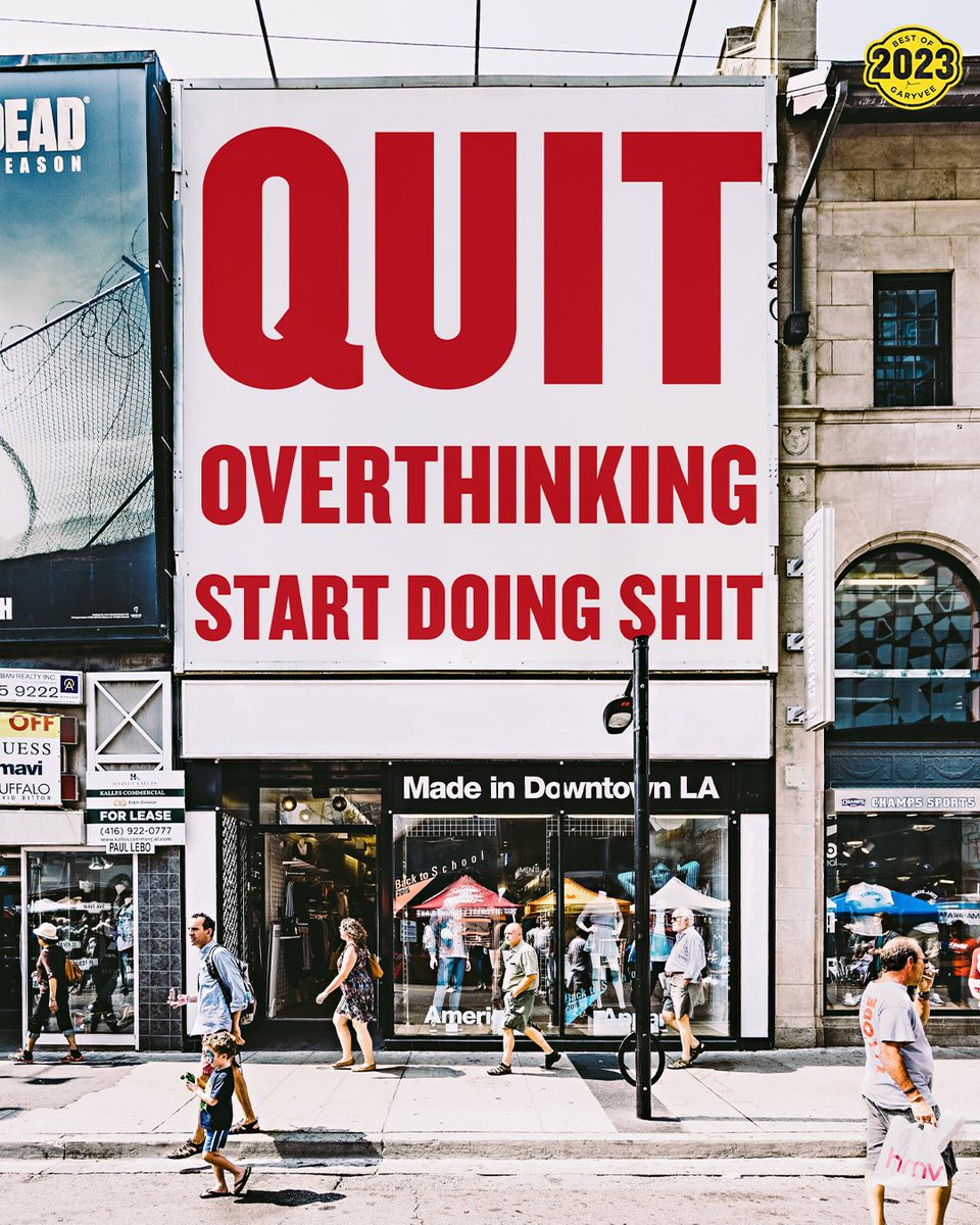 garyvee's tweet photo. Let’s make 2024 the year you stop overthinking … watch the video in slide 2 … when the 🧠 &amp; ♥️ agree … please stop letting the third element of insecurity have any say … watch the video 3 times if you don’t trust your intuition.. and you fear failing in front of others … https://t.co/1yrBcMRENU