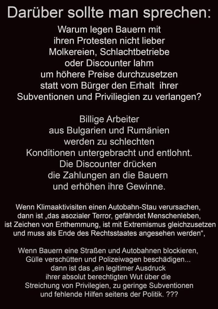 Patrick7153645's tweet photo. Bevor ihr am 08.01. euch lächerlich macht sollte man mal darüber nachdenken. #Bauernaufstand #bauerndemo23 #Generalstreik https://t.co/KlGOLrMdlH