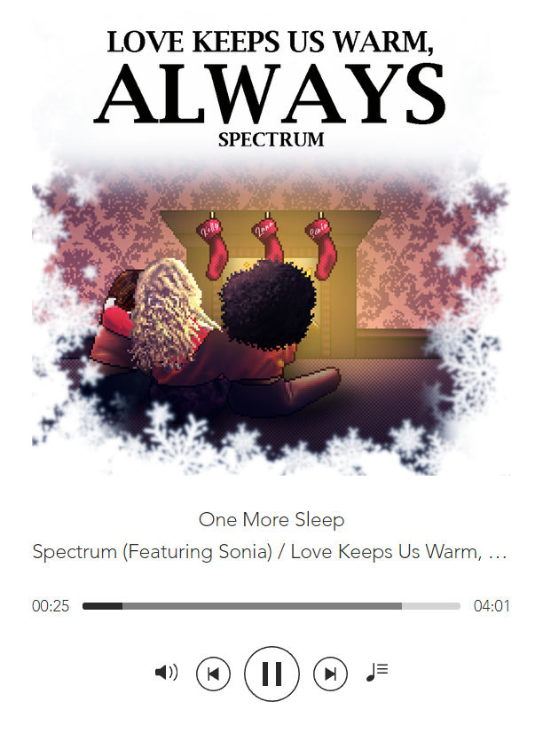 habsonia's tweet photo. our deluxe christmas album love keeps us warm, always is out now and features my solo christmas song one more sleep! #SpectrumXmas 🎄✨ https://t.co/tRi0gGwqkH