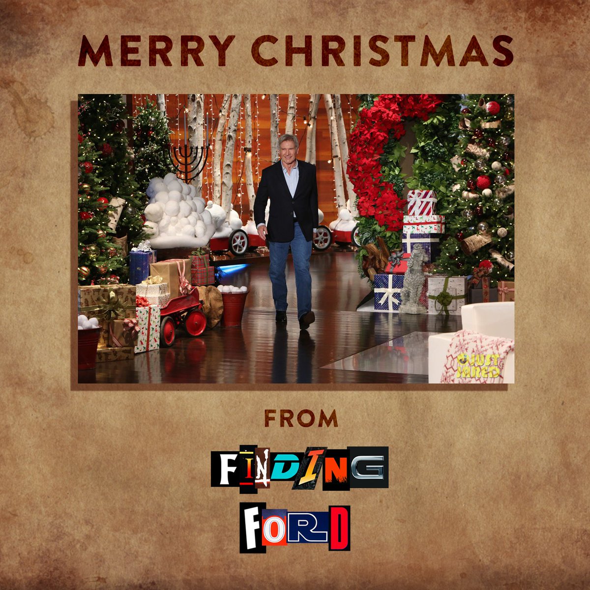 FindingFord's tweet photo. Well #HarrisonFord has given us some great gifts this year! The return of @IndianaJones, #Shrinking @AppleTV & @1923official on @paramountplus! We'll take stock of our #FindingFord adventures too b4 #NewYearsEve...But 1st #MerryChristmas to you all! FF x https://t.co/r0lHW8JtwL