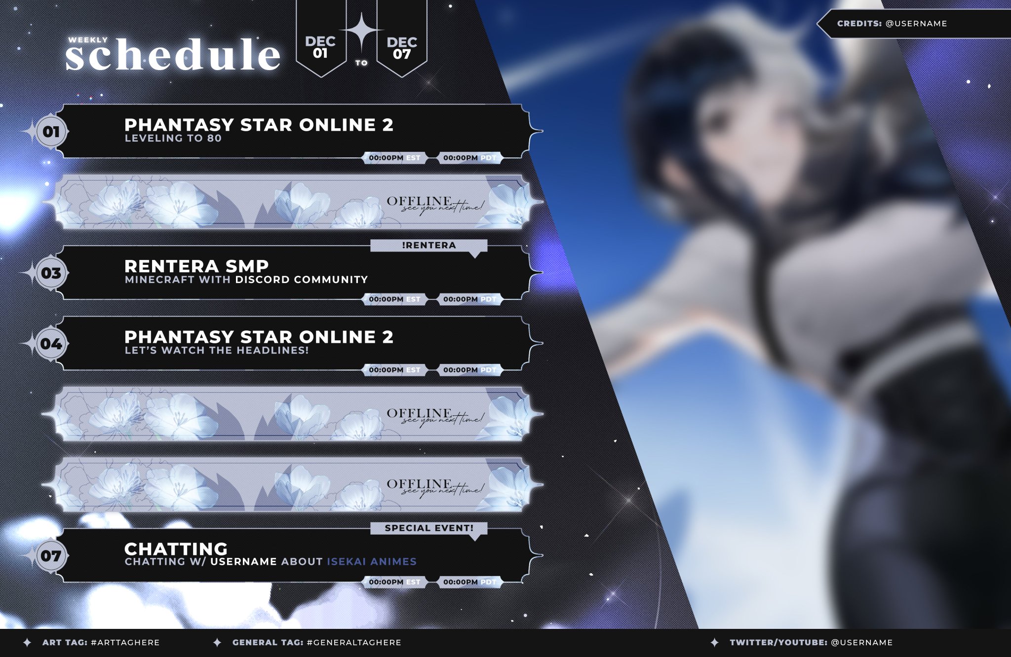I remade the F2U Starry template with my current skillset! You are able to edit the hues/saturations