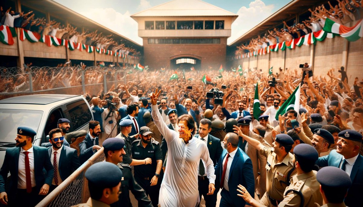 #ImranKhan #WelcomeBack #HistoricRelease
#JubilantCrowd #CelebrationMoment #FreedomDay
#PublicFigure #LeadersReturn #FestiveScene
#JoyousOccasion