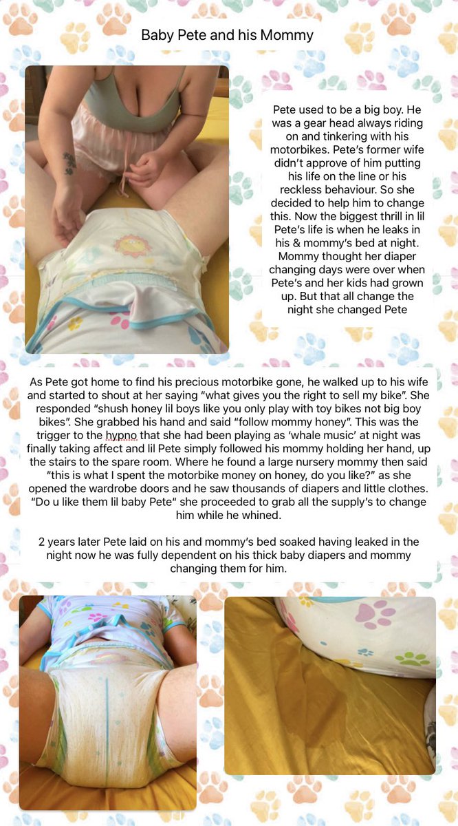DiaperedCaps's tweet photo. The story of baby Pete 
Thank you to @Padded_mechanic for the photos and hope everyone enjoys this one 
#abdl #diaperboy #mdlb https://t.co/PyjUtdXeRd