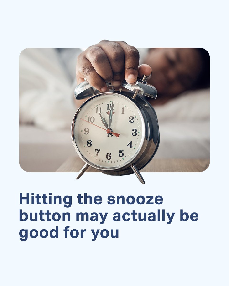 sleepisthefound's tweet image. Thinking about hitting the snooze button in the  morning? It may be good for you 👀 

A new study suggests that there’s no harm in delaying your final wake up a few times. 

Find the results here: sleepfoundation.org/sleep-news/hit…

#Snooze #ChristmasEve #SleepingIn #SleepySunday #RestDay