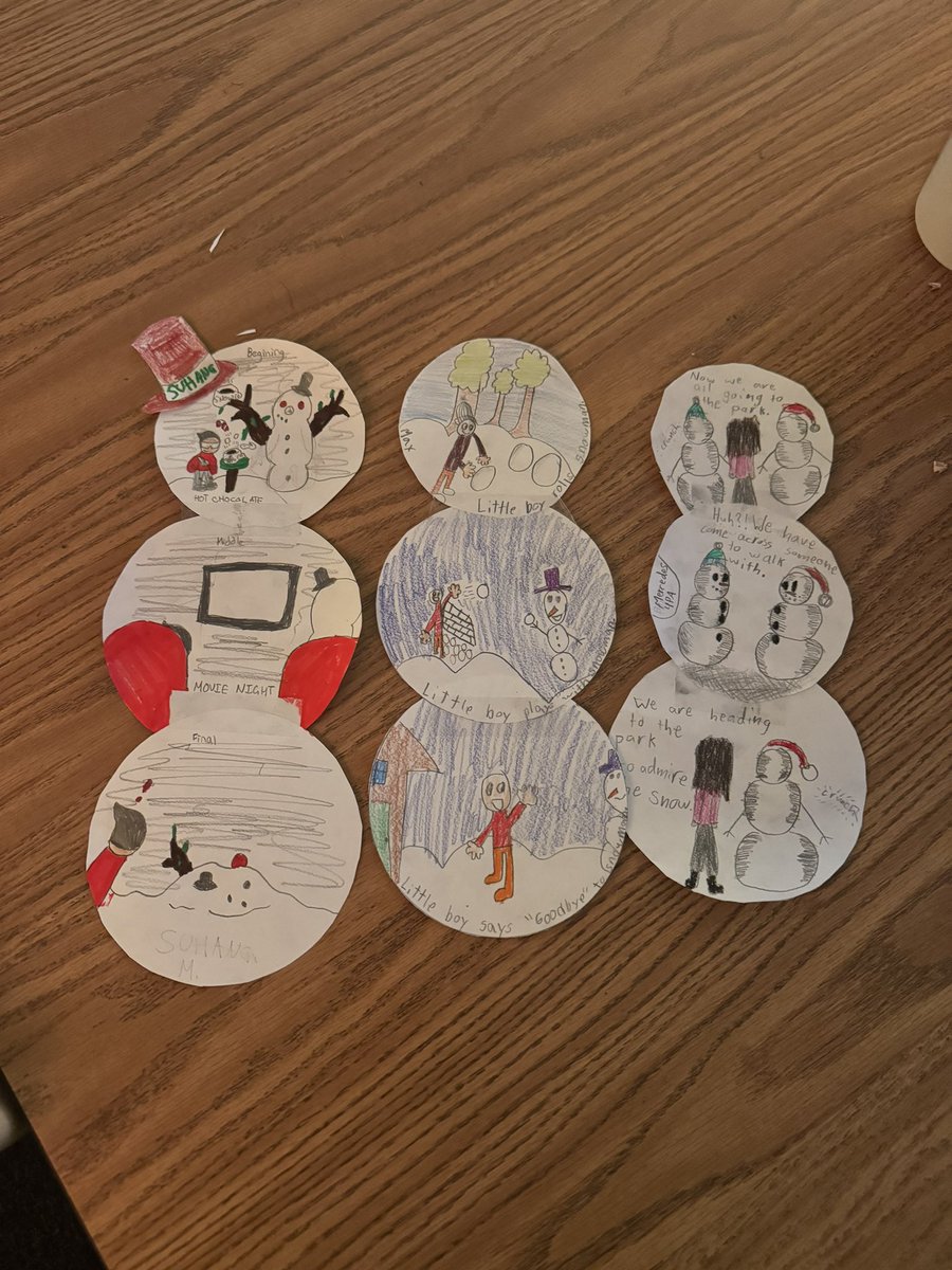 MrCookSchool's tweet image. Students came up with their own scenarios for the snowman from Raymond Briggs’ classic wordless book. The snowman almost gets melted and the students had to save him! ⛄️ #FutureReady204 #KidLit