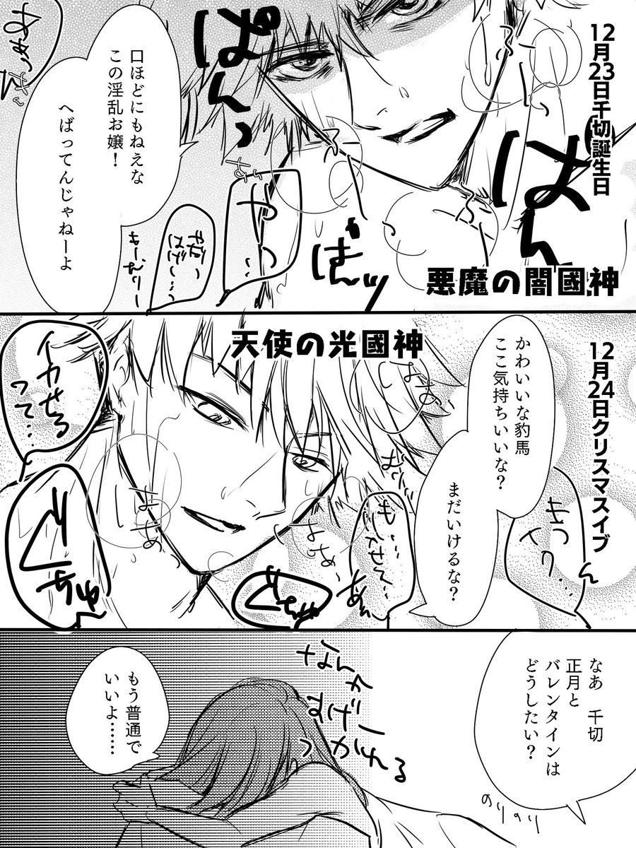 #くにちぎ版ワンドロワンライ
大遅刻すみません!
「Birthday」「聖夜」
ワンドロ+2hくらい
⚠️肌色少なめですがガッツリやってます注意 