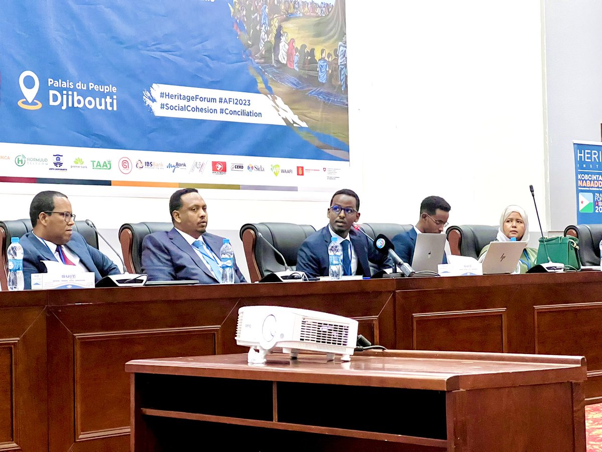 MTiigaal's tweet photo. Delighted to participate in the 7th Annual #Forumforideas2023, organized by the @HIPSINSTITUTE in #Djibouti. Focused on peace, conciliation &amp; #socialcohesion in the Horn. Presented research on strengthening social cohesion through environmental agreements in #Somalia. 
#AFI2023 https://t.co/DeJXYN2Wqq