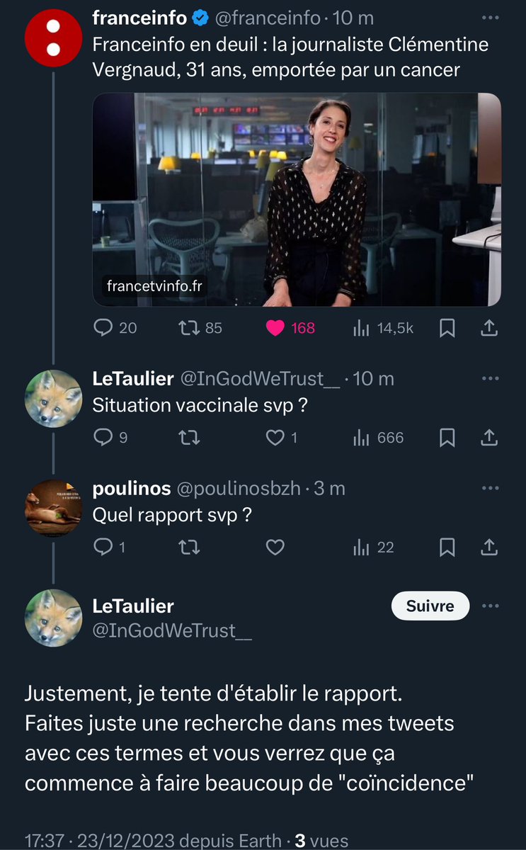 tristanmf's tweet photo. Pas un mot pour elle. Juste cette pulsion conspi qui efface toute humanité. https://t.co/f3ufYHkqW2