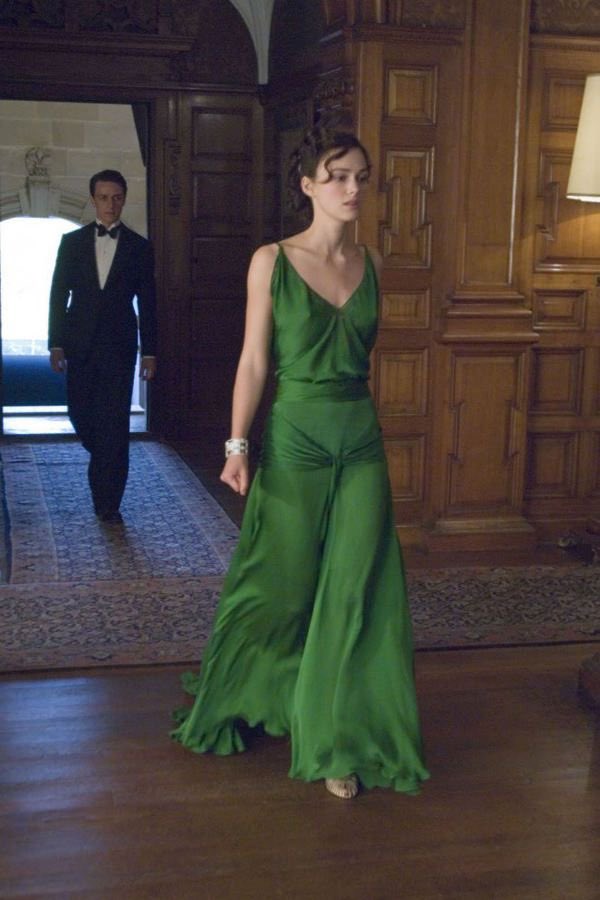 mescavoy's tweet image. Keira Knightley’s green dress in Atonement CLEARED