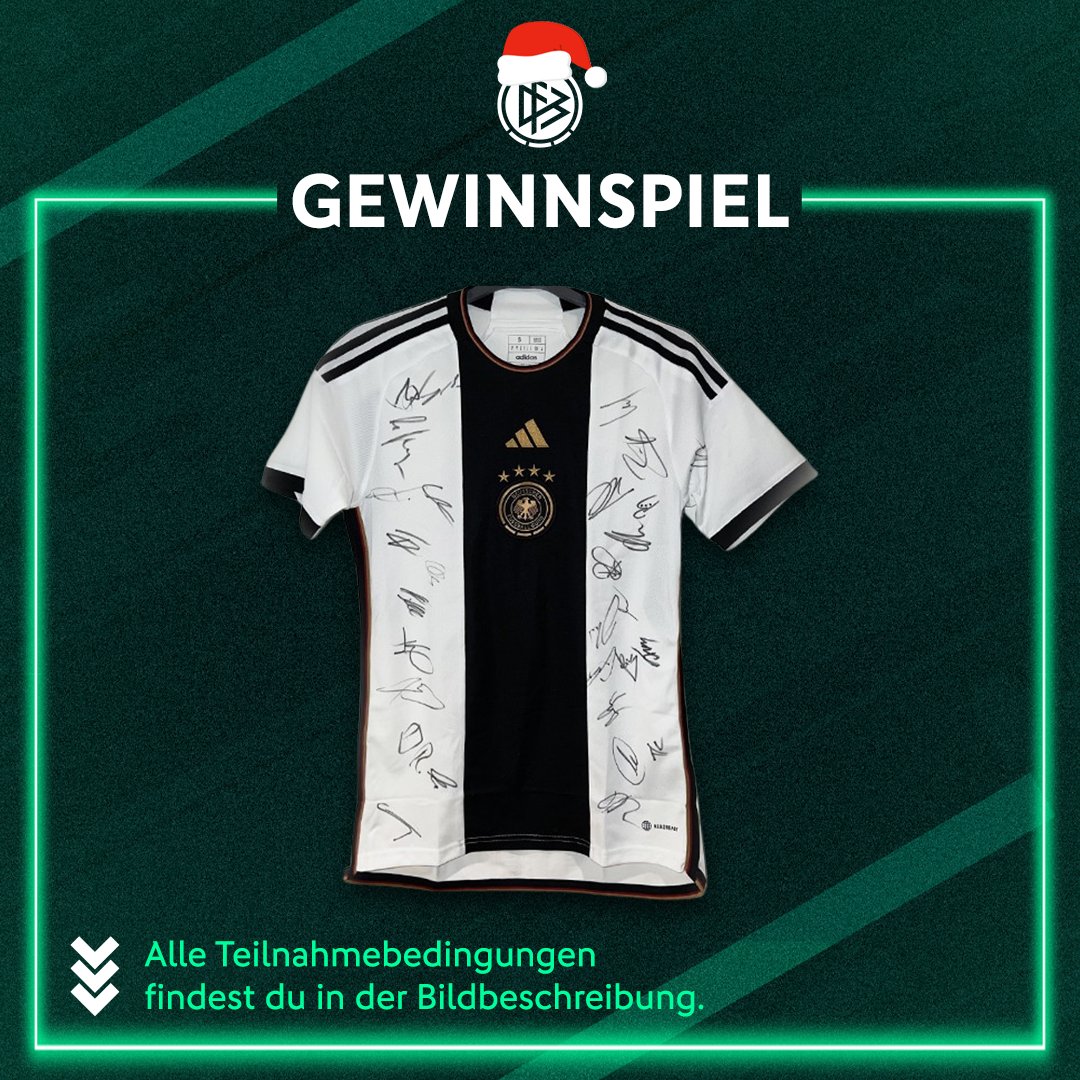 DFB_eSports's tweet image. 🇩🇪 TÜRCHEN 23 🇩🇪

Die Vorfreude steigt...🎅

Heute verlosen wir:
1x1 unterschriebenes DFB Heim Trikot von der Herren-Nationalmannschaft 

Wie kannst du teilnehmen?  🔍
❤️ Like den Post
🔁 Retweete den Post
💬 Markiere eine Person in den Kommentaren
🤝 Folge @DFB_eFootball 

Der…